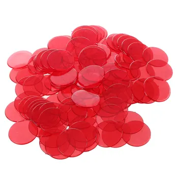 100vnt Išvalyti Red Plastiko Bingo Lustai 1.9 cm