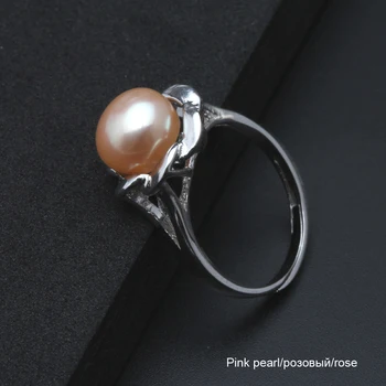 Gražus floret natūralių Perlų žiedai Gėlavandenių juoda Perlų aukščio, žiedai, vestuvių žiedai moterims