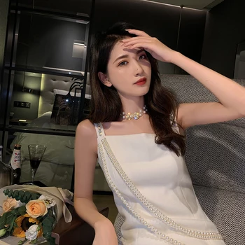 Korėjos Karšto Pardavimo Bižuterijos Elegantiška Balta Perlų Vėrinį Elegantiškas, Seksualus, Moterų Bowknot Prom Šalies Karoliai