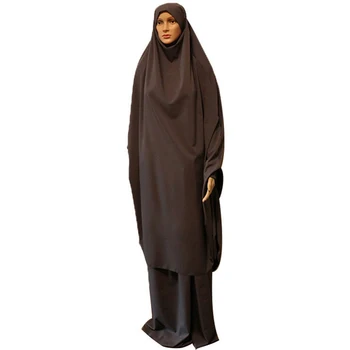Musulmonų maldos Hijab drabužių Abaja 2 vnt Suknelė Islamo Jilbab Kuklus Burqas Khimar Arabų Moterų Apdaras Visiškai Padengti Maxi Kaftan