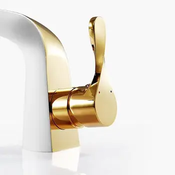 Aukštos kokybės Baseino žalvario maišytuvas unikalaus dizaino vonios maišytuvas prabanga vieno peties aukso ir baltos spalvos kriauklė, maišytuvas, baseino maišytuvas