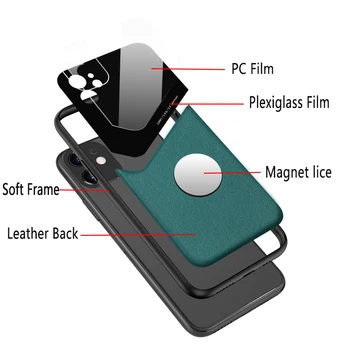 Prabanga Matinio Odos Atgal Magnetinio Telefono dėklas Samsung Galaxy Note20 S10Plus A51 A41 A71,Dėklai su Stiklo Kino Kamerą