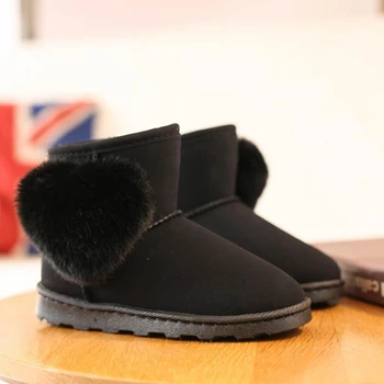 Žiemos 2020 naujas vientisos spalvos karvės odos vaikų sniego batai šilti, neperšlampami ir puikus medvilnės batai
