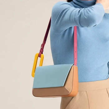 Pažastų maišelį moterų pu pečių maišą 2020 naujas mados asmeninį kontrasto spalvų aikštėje sagtis moterų a030