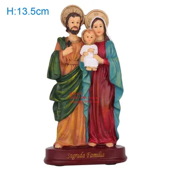 5.3 colių Šventosios Šeimos Ornamentu Šventojo Statulėlės, Jėzus, Marija, Juozapas Religinių Dekoras Apdailos Statula