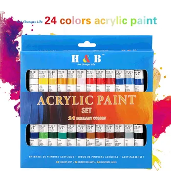 24-spalva Profesionalus Akrilo Dažų Rinkinys Vaikams Rankomis dažyti Sienų Dažai Dažų Spalva Meno Tapybos Vandeniui Dažų Rinkinys
