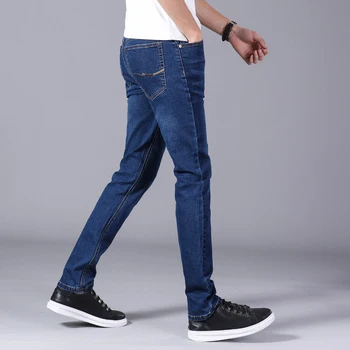Rudens-Žiemos Vyrų Mados Black Blue Jeans Vyrams, Atsitiktinis Slim Stretch Džinsai Klasikiniai Džinsai Kelnės Kelnės Plius Dydis 28-35-40