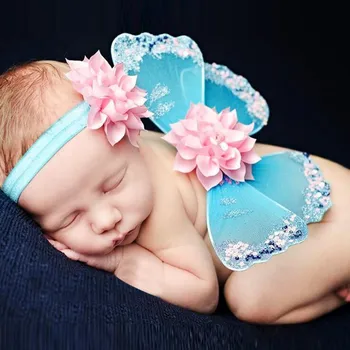 Naujas Naujagimio Drugelio Sparnai Gėlių Ekrano Užsklandą Apranga Nustatyti Kūdikių Mergaitės Fotografija Rekvizitai Gimtadienio Vestuvių Naudai