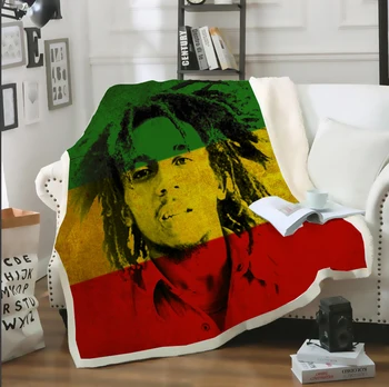 3D Spausdinimo Reggae Atlikėjas Bob Marley Plona Antklodė Kilimų Mesti Lovos Antklodė Sofa-Lova, Kėdė Poilsio Patalynės, Namų Patalpų Antklodė B83