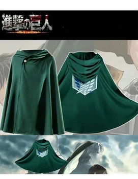 Suaugusiųjų Ataka Titan Apsiaustu Shingeki no Kyojin Skautų Legiono Cosplay Kostiumų Anime cosplay žalias Cape