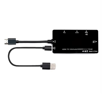 HDMI į VGA DVI HDMI Adapteris 3-in-1 Daugiafunkcį Audio USB Konverteris, skirtas Kompiuteris PC Projektorius DJA99