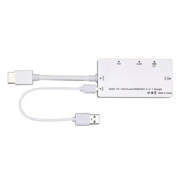 HDMI į VGA DVI HDMI Adapteris 3-in-1 Daugiafunkcį Audio USB Konverteris, skirtas Kompiuteris PC Projektorius DJA99