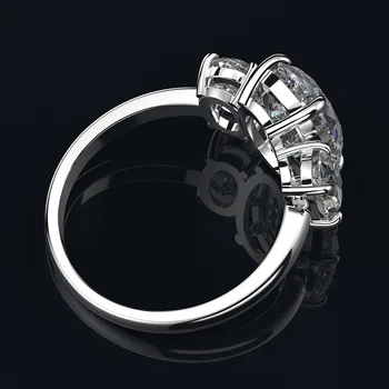 Mados 925 Kieto Sidabro Ovalo Sukurta Moissanite Akmuo Vestuvės Deimantų Vestuvinis Žiedas Fine Jewelry Didmeninės