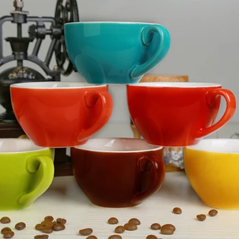MHV 220 ml aukštos kokybės keraminės kavos puodeliai Kavos puodelio Paprasta nustatyti Europos stiliaus Kapučino gėlių puodeliai Latte