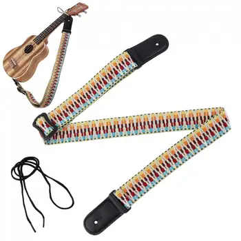 75 - 130cm Reguliuojamas Spalvinga Gitara / Ukulėle Medvilnės Dirželis Siuvinėjimas, Audimas stiliaus Minkštos natūralios Odos Vadovas