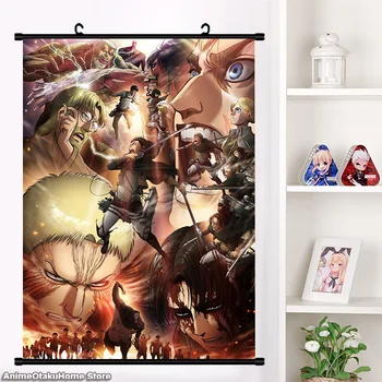 Karšto Japonų Anime, Manga Ataka Titan Eren Levi Mikasas Armin Sienos Pažymėkite Freskos Plakatas Otaku Namų Dekoro Kolekcija KALĖDŲ Dovana