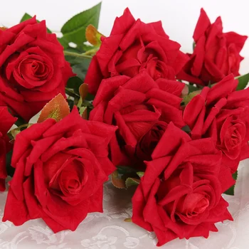 CHENCHENG 11 Vienetų 48 CM Dirbtinių Rožių Netikrą Rožių Puokštė Vestuvių Namo Apdaila Plastikinių Gėlių, Džiovintų Gėlių Gėlių Ornamentu