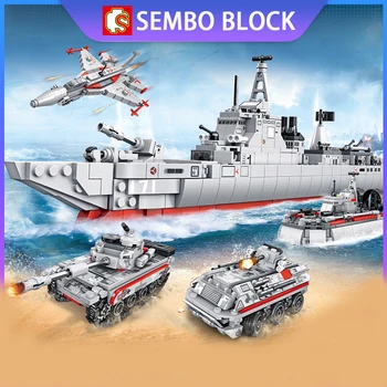 Sembo Kūrimo Bloką Karinės 052 Raketų Laivas Lėktuvų Ir tankų 4 1 Karo laivas Statybos Plytų 105421-105424 Vaikams, Žaislai