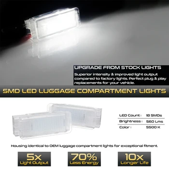 2vnt LED Daiktadėžė Bagažinė Šviesos Kojoms Durys, Interjero Lempos Citroen C4 DS3, C3 Xsara Picasso Saxo C2 C5 C6 C8 Išsiuntimo