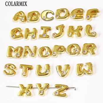 26pcs raidžių žavesio aukso užpildytas cirkonis abėcėlių žavesio karoliai pakabučiai palikti pranešimą pasirinkti raidę, po to, kai jūsų užsakymo 51067