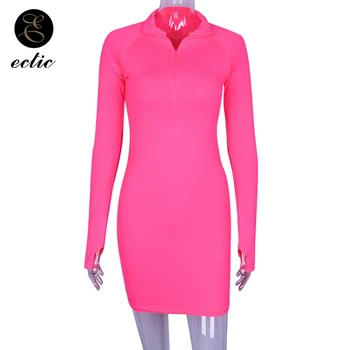 Stora Golfo Bodycon Suknelė Skraiste Užtrauktukas Femme Ete 2021 Neoninė Žalia Liuminescencinės Suknelė Nykščio Skylę Sukienka Sporto Suknelė Moterims