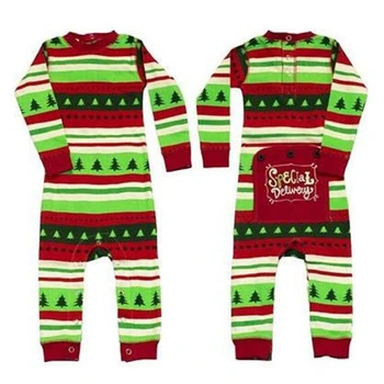 Medvilnės Šeimos Derinti Drabužius Kalėdų Pižama Nustatyti Šeimos Atrodyti Vaikams Suaugusiųjų Jumpsuit Kūdikis Sleepwear Romper Kalėdos Sleepwear