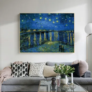 Tapyba Van Gogh Žvaigždėtą Naktį Saulėgrąžų Abstrakčios Drobės Meno Spausdinti Plakato Nuotrauką Sienos, Kambarį, Namą, Freskomis Dekoruoti