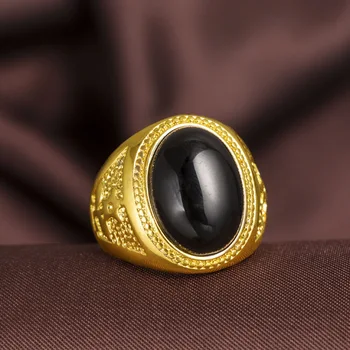 Nauja Kolonėlė Grynas Sąnašų Aukso Žiedas Spalvinga Ovalo formos Natūralių Kristalų Sėkmės Žiedas Vyrams