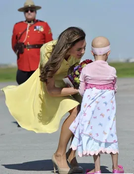 2018 Naujas Geltonos Kietos Kate Middleton Princesė Šifono Suknelė Mados Mygtuką Dizainas Trumpas Rankovės Plisuotos Dresess 5080