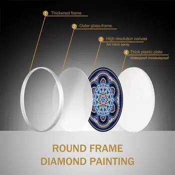 2vnt Mandala Modelio Sieniniai Tessles Diamond Tapybos Apvalus Rėmo 5D 