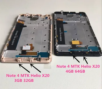Originalus M&Sen Už Xiaomi Redmi 4 Pastaba Pastaba 4X MediaTek MTK Gel X20 4GB 64GB LCD Ekranas+lietimui skaitmeninis keitiklis Rėmelį
