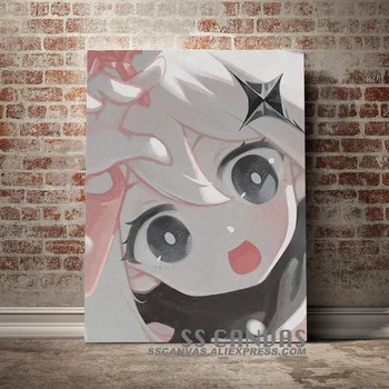 Paimon Genshin Poveikio Anime Drobės Tapybos Dekoro Sienos Menas Nuotraukas Miegamasis Tyrimas Namo Kambarį Apdaila Spaudinių Plakatas