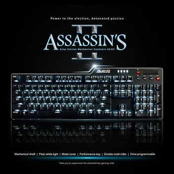 Ajazz assassin II lydinio automatinė klaviatūros ak35i multimedijos mygtukas žaidimas šviesą vištienos valgyti klaviatūros palaikymas ergonomiška rakto n