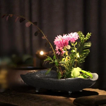 Zen Rupi Keramikos Derliaus Gėlių Vazonas Jardiniere Ikebana Kenzan Keramikos Stalo Hydroponics Vaza Augalai Kūrybos Namų Dekoro Naujas