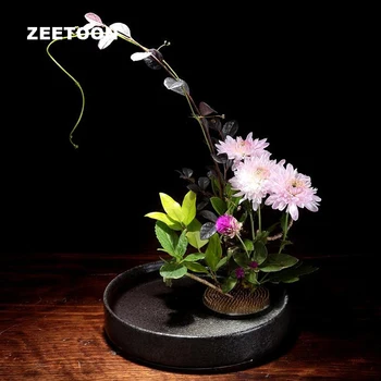 Zen Rupi Keramikos Derliaus Gėlių Vazonas Jardiniere Ikebana Kenzan Keramikos Stalo Hydroponics Vaza Augalai Kūrybos Namų Dekoro Naujas
