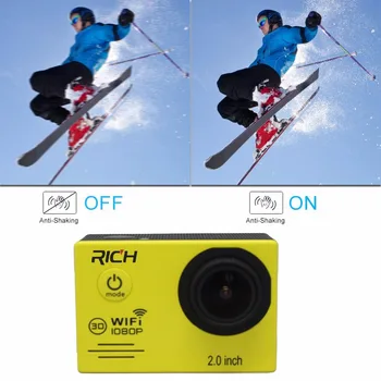 HD Veiksmo Kamera, wifi, turtingą Ekstremalaus Sporto kamera Vaizdo 1080P 30m atsparus Vandeniui sporto camrea Papildomas galvos dirželis+krepšys+Monopodzie