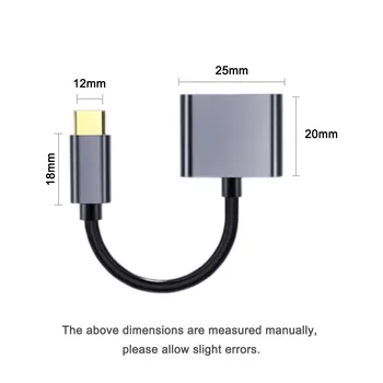 C tipo 3,5 mm Garso Sąsaja USB-C 2 1 Garso Įkrovimo Adapteris Parama 