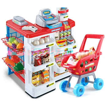 Naujas Didelis Dydis Virtuvės Rinkinys 82cm Aukštis Plastiko Apsimesti Žaisti Žaislas Su Šviesos Vaikai Virtuvės Valgių prekybos Centrų Žaisti Maisto Krepšelį Žaislas D76