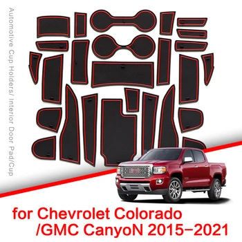 Anti-Slydimo Vartų Angą Taurės Kilimėlis Chevrolet Colorado GMC Canyon-2021 Non-slip Pad Priedai Vidaus lizdą, motina lipdukas