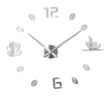 Didelis Sieninis Laikrodis Modernaus Dizaino Kavos Puodelio 