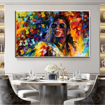 Garsaus Žvaigždė Michael Jackson Abstraktus Paveikslas, Drobė, Tapyba Cuadros Sienos Menas, Plakatų ir Spausdina Gyvenimo Kambario Sienos Nuotraukas