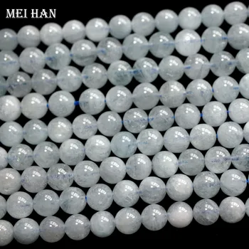 Meihan didmeninės (2 kryptys/set) Brazilijos Aquamarinee 6-6.5 mm gamtos turo prarasti karoliukai papuošalai priėmimo dizainas