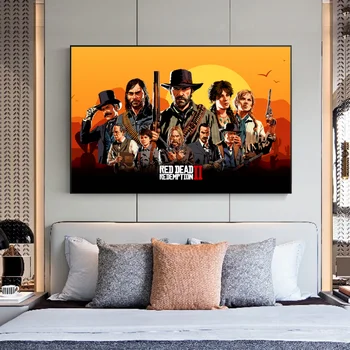Filmo Plakatai Red Dead Redemption 2 Drobės Plakatai Sienos Menas Nuotraukų, Tapybos ant Drobės Namų Kambarį Apdaila