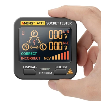 AC11 Skaitmeninis Lizdas Smart Testeris Įtampos Bandymo Lizdas Detektorius MUMS/UK/EU/AU Plug Ground Zero Line Etapas Patikrinti Rcd NCV bandymas