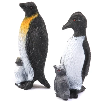 Plastikiniai Pingvinas Vandenyno Gyvūnų Žaislo Modelis Dovana 8pcs Juoda + Balta