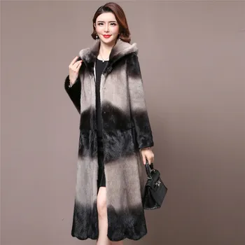 2020 m. Žiemos Nauja, Moterų Parko Visas audinės kailio paltą moteris motina platus kailio vientisas ilgis dydžio plonas audinės kailiniai paltai M101