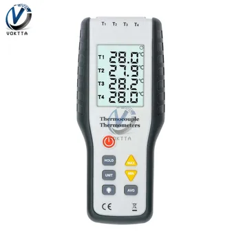 LCD Digital K Tipo Termopora Termometras, Temperatūros Reguliatorius 4 Kanalų Termopora Zondas Jutiklis Temperatūros Matuoklis Testo