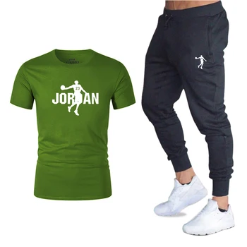 Gamyklos tiesioginio pardavimo T-shirt vyrai 2020 m. pavasarį naujas O-kaklo vyriški T-shirt + plonas vyriškos kelnės marškinėliai hip-hop