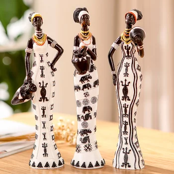 3pcs/lot 6*5*20cm afrikos moteris žmonės, papuošalai, namų dekoravimo reikmenys amatų Statula WY52629