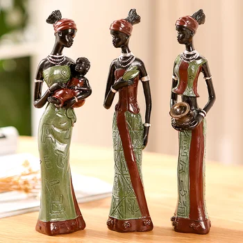 3pcs/lot 6*5*20cm afrikos moteris žmonės, papuošalai, namų dekoravimo reikmenys amatų Statula WY52629